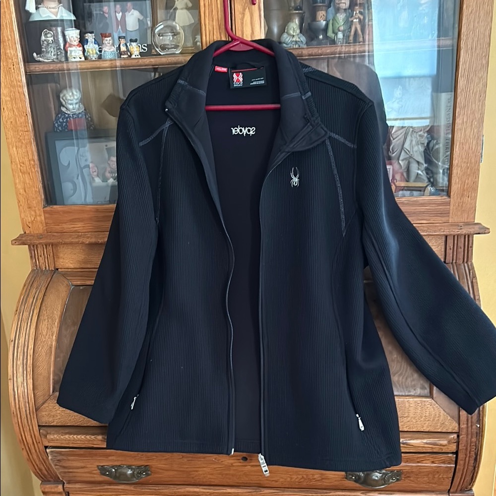 Spyder Black Ski Jacket Full-Zip Snow Coat
